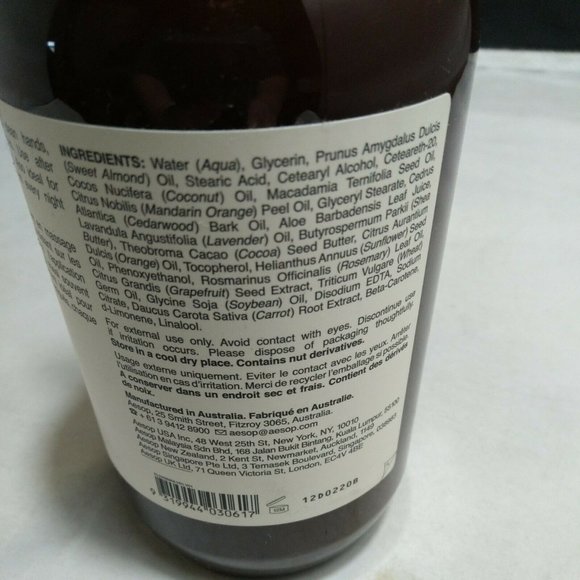 Final Markdown!! Aesop Resurrection Hand Balm 17oz Mandarin Rosemary Cedar - Picture 4 of 4